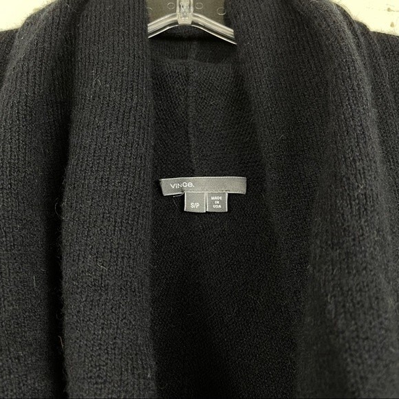 Vince Drape Front Cowl Neck Alpaca Wool Blend Boho Sweater in Black S Minimalist - Picture 5 of 9